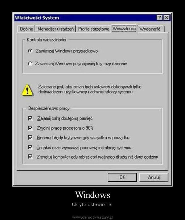 Windows – Ukryte ustawienia.  