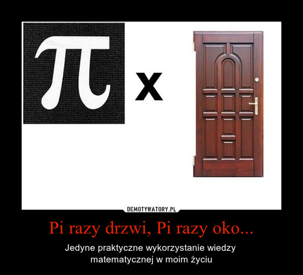 Pi razy drzwi, Pi razy oko... – Jedyne praktyczne wykorzystanie wiedzy matematycznej w moim życiu 