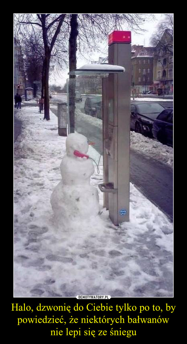 Halo, dzwonię do Ciebie tylko po to, by powiedzieć, że niektórych bałwanów
nie lepi się ze śniegu