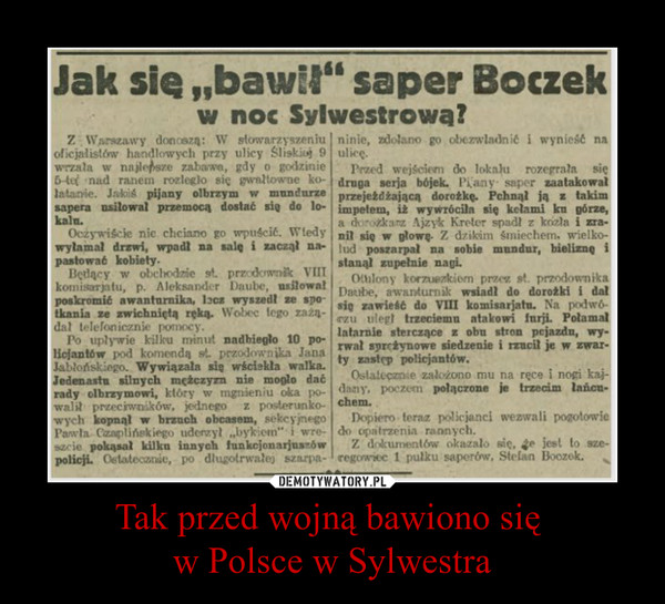 Tak przed wojną bawiono się w Polsce w Sylwestra –  