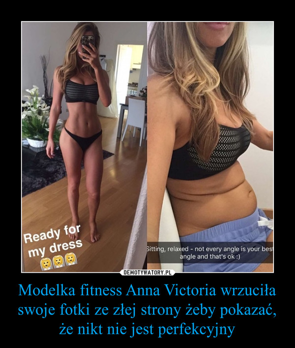 Modelka fitness Anna Victoria wrzuciła swoje fotki ze złej strony żeby pokazać, że nikt nie jest perfekcyjny –  