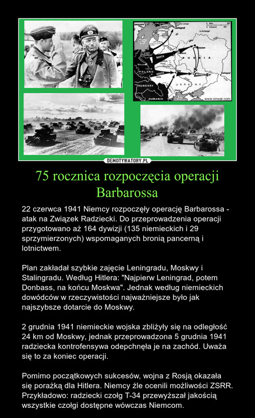 75 rocznica rozpoczęcia operacji Barbarossa