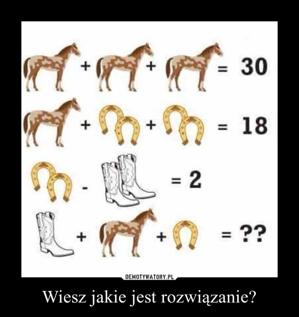 Wiesz jakie jest rozwiązanie? –  