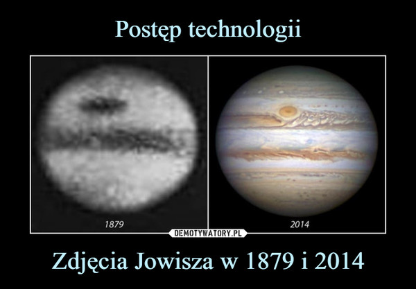 Zdjęcia Jowisza w 1879 i 2014 –  