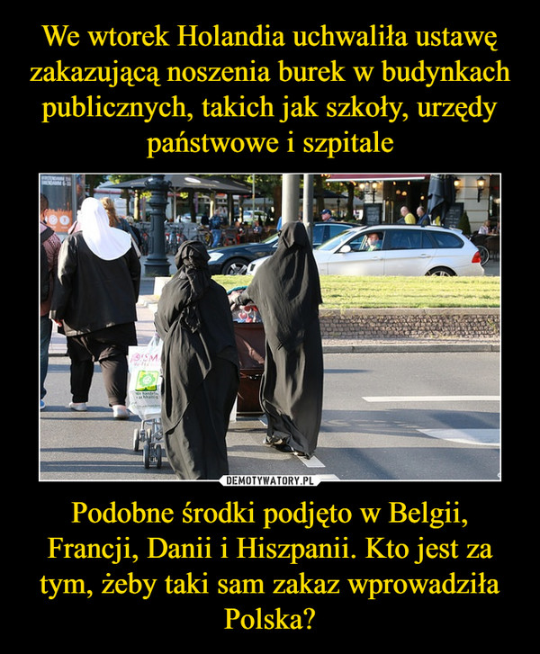 Podobne środki podjęto w Belgii, Francji, Danii i Hiszpanii. Kto jest za tym, żeby taki sam zakaz wprowadziła Polska? –  
