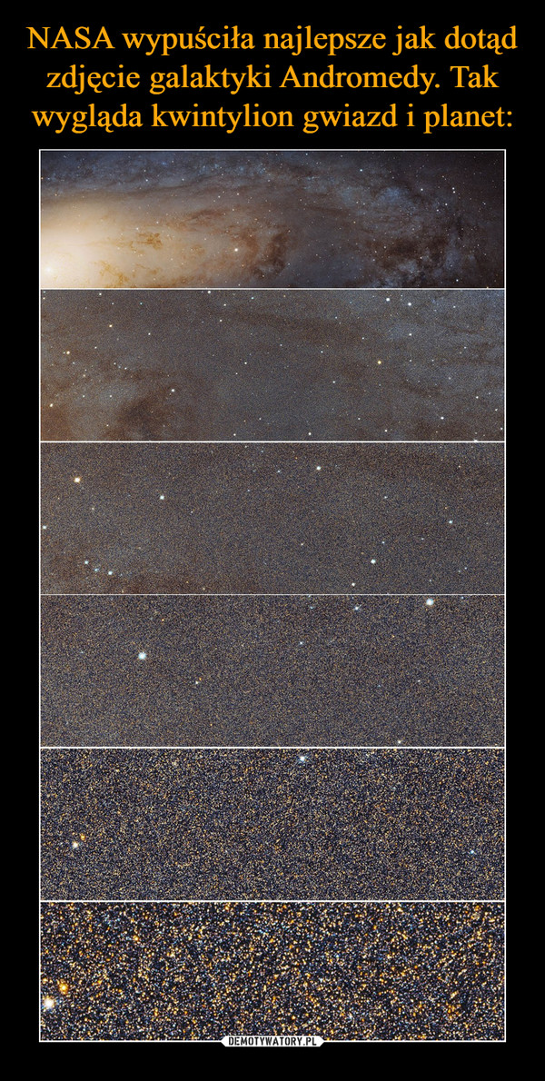 NASA wypuściła najlepsze jak dotąd zdjęcie galaktyki Andromedy. Tak wygląda kwintylion gwiazd i planet:
