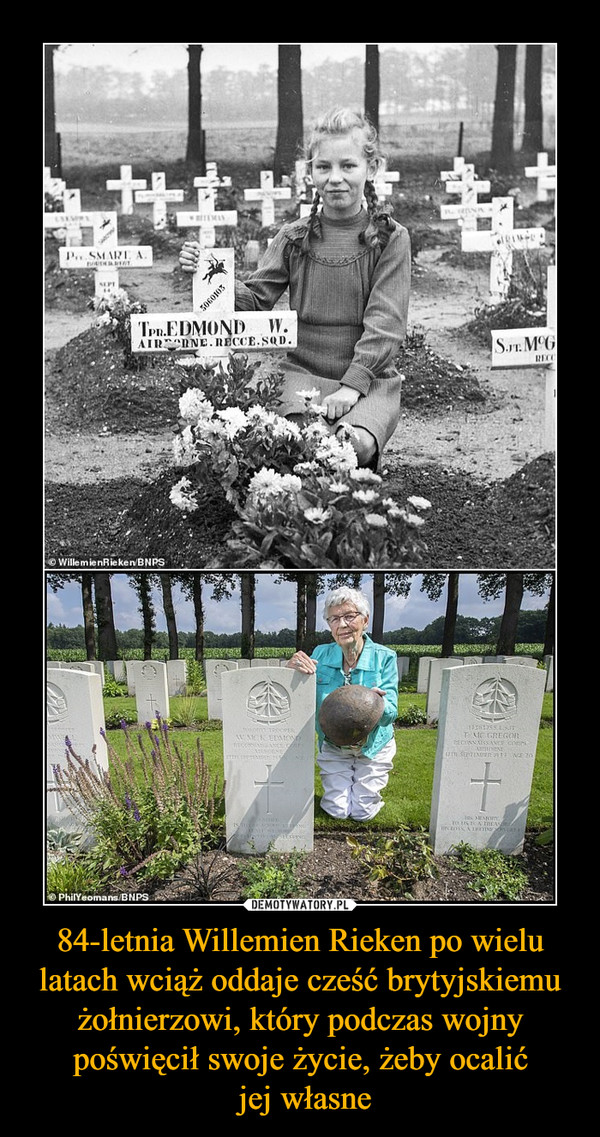 84-letnia Willemien Rieken po wielu latach wciąż oddaje cześć brytyjskiemu żołnierzowi, który podczas wojny poświęcił swoje życie, żeby ocalić jej własne –  