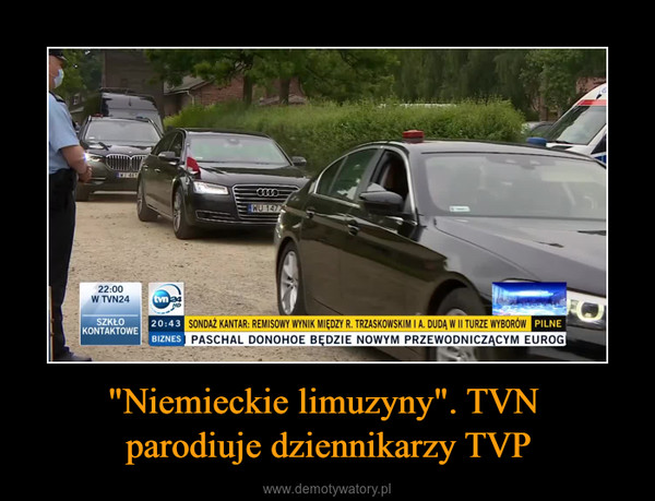 "Niemieckie limuzyny". TVN parodiuje dziennikarzy TVP –  
