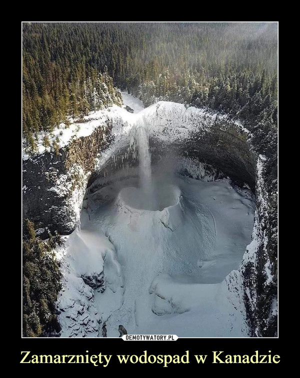 Zamarznięty wodospad w Kanadzie –  