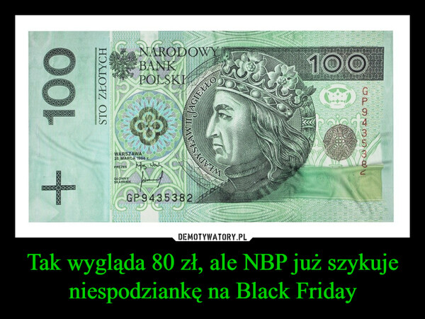 Tak wygląda 80 zł, ale NBP już szykuje niespodziankę na Black Friday –  