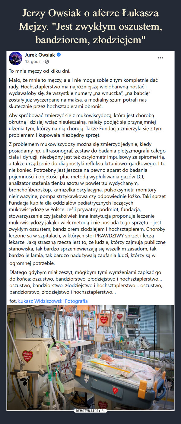 Jerzy Owsiak o aferze Łukasza Mejzy. "Jest zwykłym oszustem, bandziorem, złodziejem"