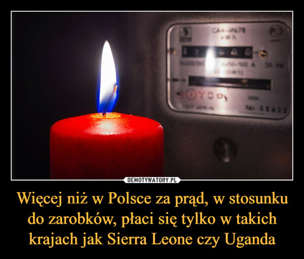 Więcej niż w Polsce za prąd, w stosunku do zarobków, płaci się tylko w takich krajach jak Sierra Leone czy Uganda –  