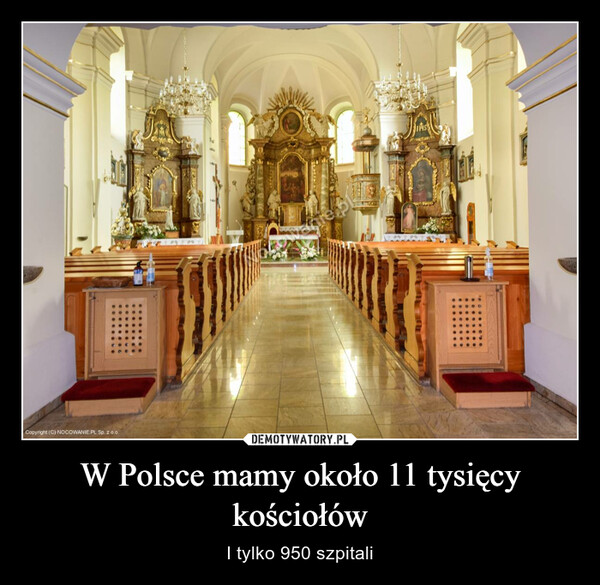 W Polsce mamy około 11 tysięcy kościołów – I tylko 950 szpitali 