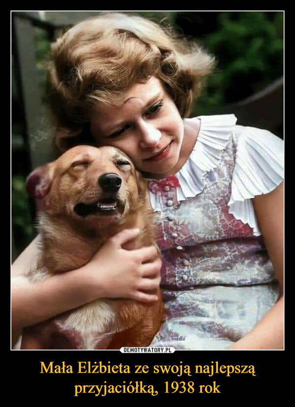 Mała Elżbieta ze swoją najlepszą przyjaciółką, 1938 rok