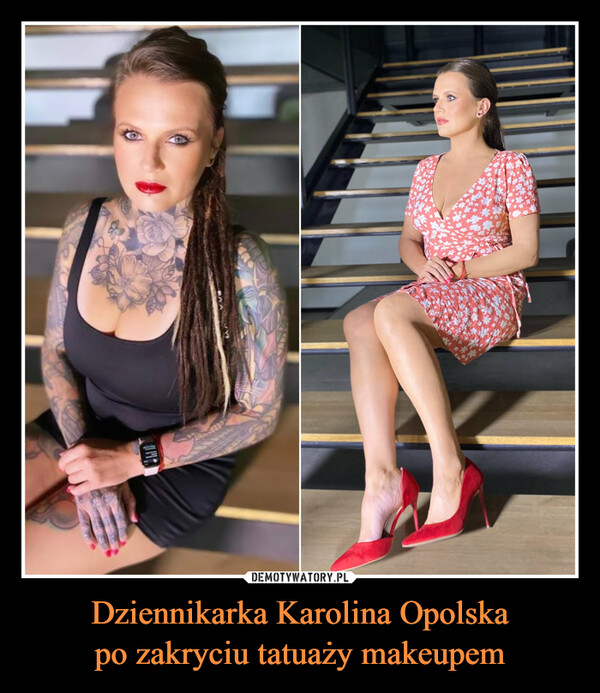 Dziennikarka Karolina Opolskapo zakryciu tatuaży makeupem –  