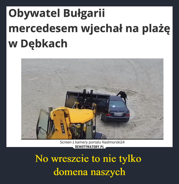 No wreszcie to nie tylko domena naszych –  Obywatel Bułgarii mercedesem wjechał na plażę w Dębkach