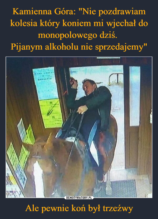 Ale pewnie koń był trzeźwy –  