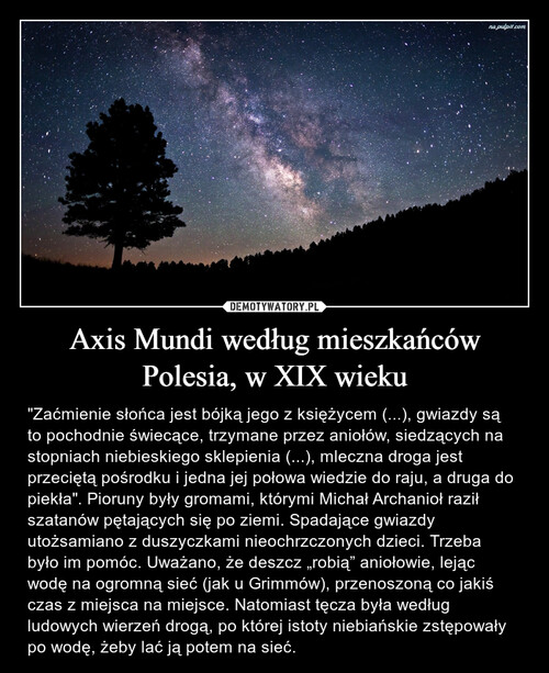 Axis Mundi według mieszkańców Polesia, w XIX wieku