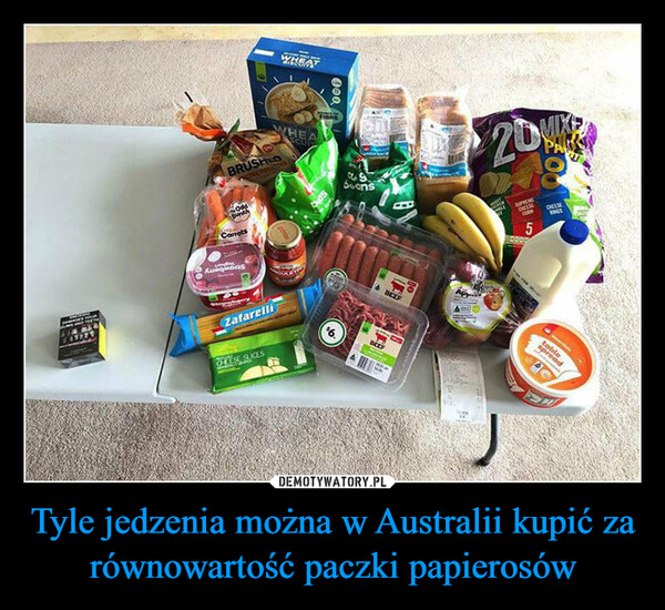 Tyle jedzenia można w Australii kupić za równowartość paczki papierosów