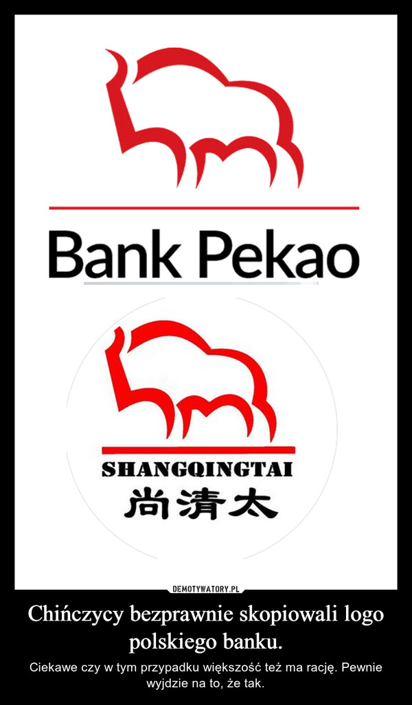 Chińczycy bezprawnie skopiowali logo polskiego banku.