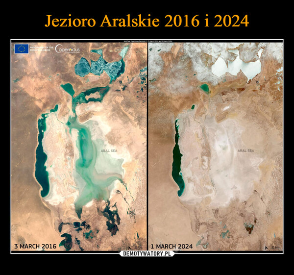 Jezioro Aralskie 2016 i 2024